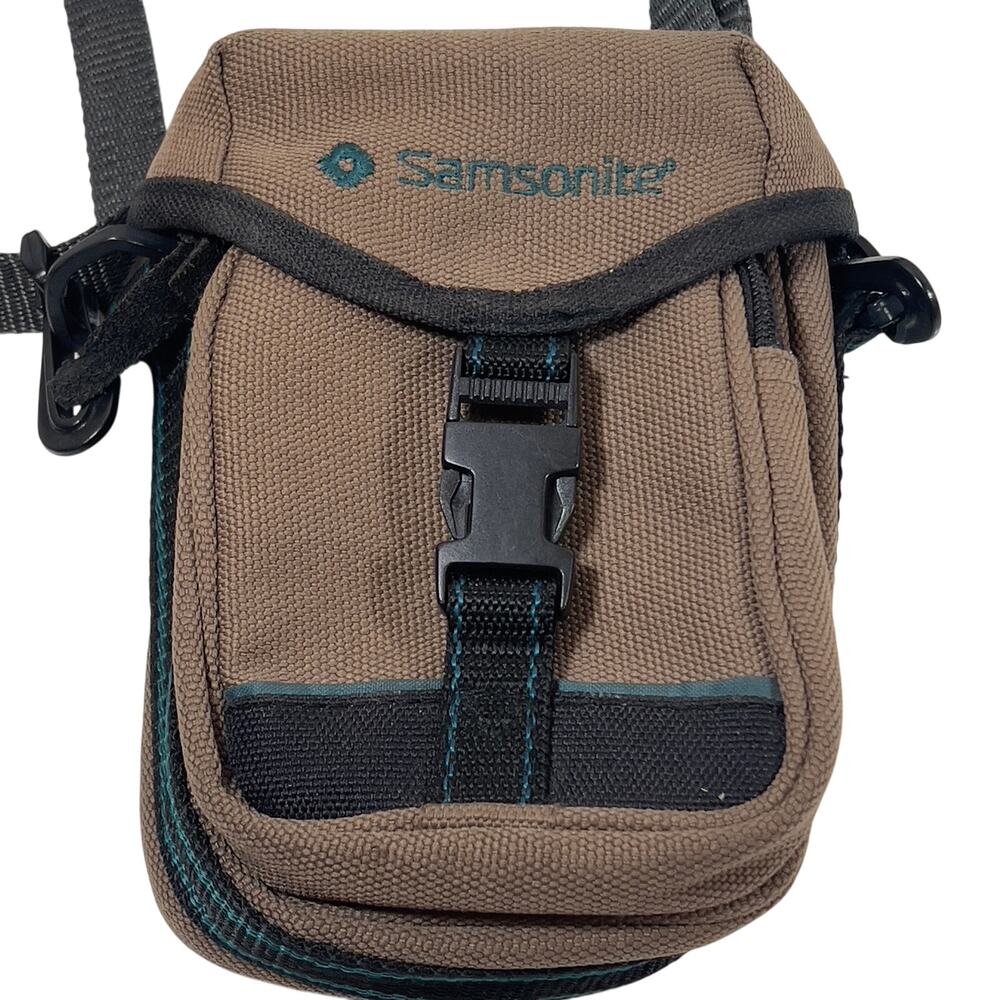 Samsonite Small Camera Bag Model #250 Brown & Black Trim Case Adj Strap
